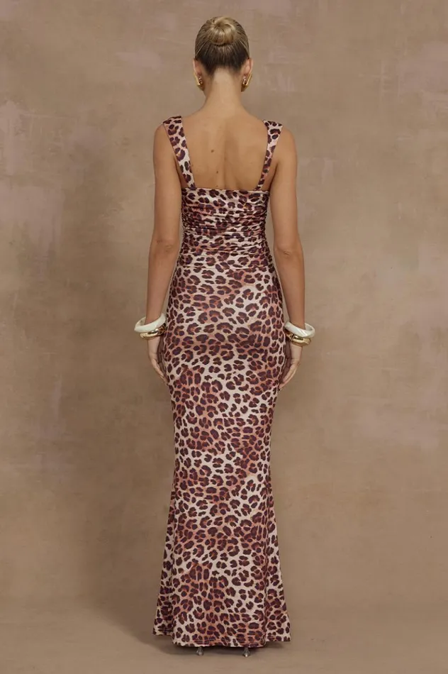 Women Maxi Dresses Runaway The Label VIVIAN MAXI DRESS Leopard Print
