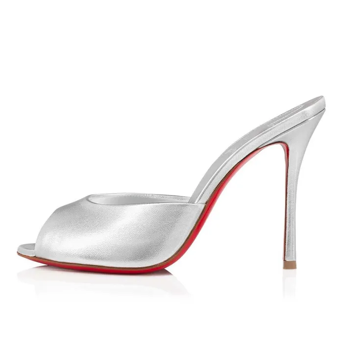 Women Me Dolly 100 Mm Mules 8211 Nappa Leather 8211 Silver Silver Christian Louboutin Mules