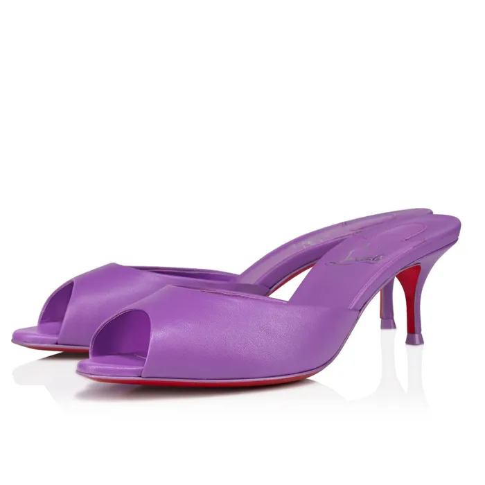 Women Me Dolly 55 Mm Mules 8211 Nappa Leather 8211 Frou Frou Purple Christian Louboutin Sandals and Slides Women Me Dolly 55 Mm Mules 8211 Nappa Leather 8211 Frou Frou Purple Christian Louboutin Sandals and Slides