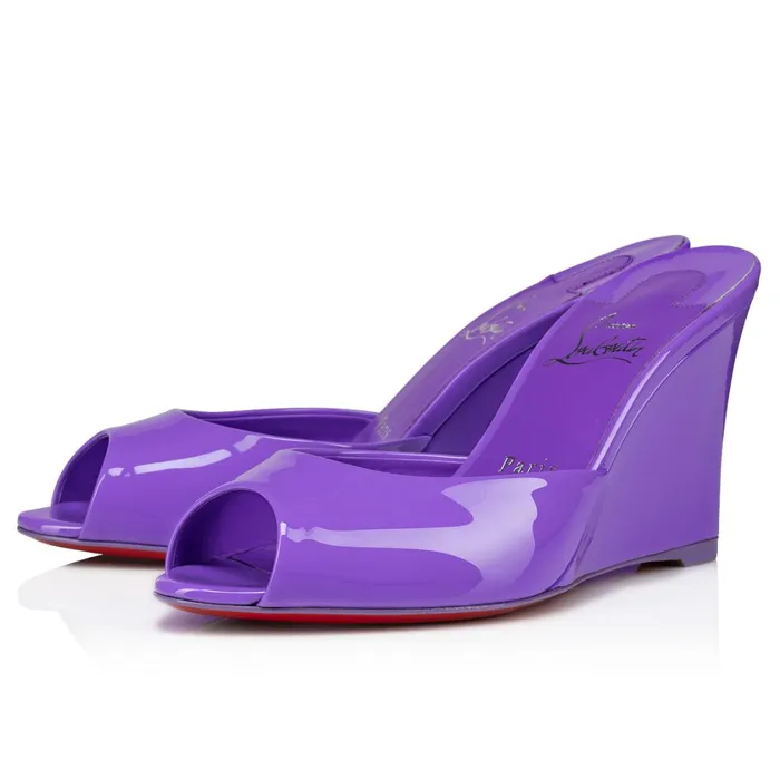 Women Me Dolly Zeppa 85 Mm Mules 8211 Patent Leather 8211 Frou Frou Purple Christian Louboutin Mules