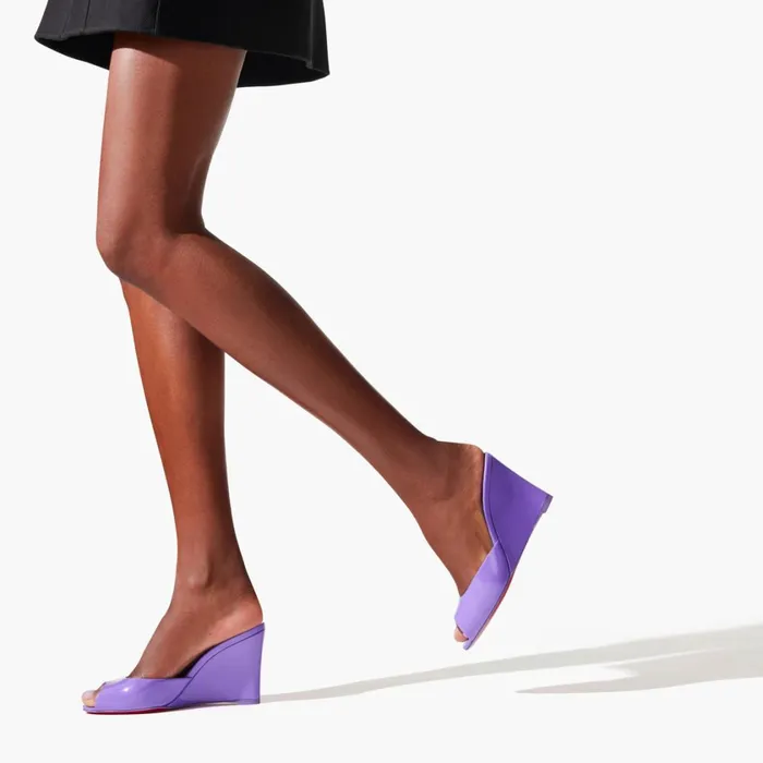 Women Me Dolly Zeppa 85 Mm Mules 8211 Patent Leather 8211 Frou Frou Purple Christian Louboutin Mules