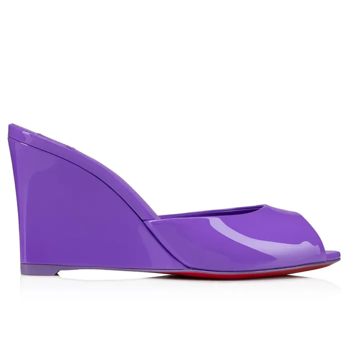 Women Me Dolly Zeppa 85 Mm Mules 8211 Patent Leather 8211 Frou Frou Purple Christian Louboutin Mules