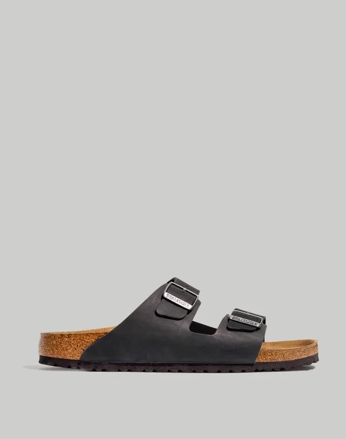 WomenMen Birkenstock Arizona Soft Footbed Sandals In Oiled Leather True Black Madewell Sandals