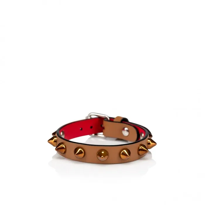 WomenMen Loubilink Bracelet Bracelet 8211 Calf Leather 8211 Nude 4 Nude Christian Louboutin Bracelets