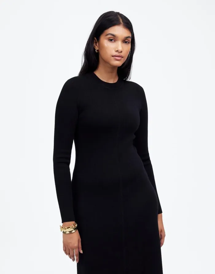 Women Merino Wool Sweater Maxi Dress True Black Madewell Dresses