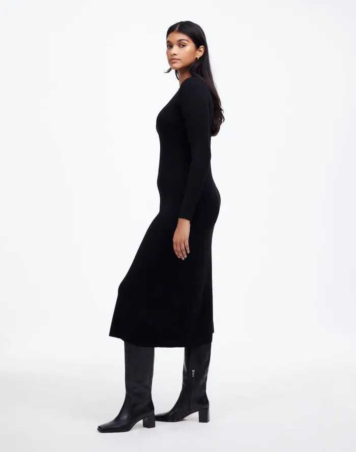 Women Merino Wool Sweater Maxi Dress True Black Madewell Dresses