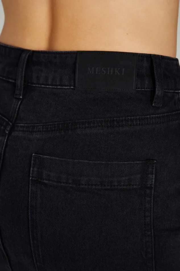 Women Meshki Bottoms Acacia Denim Midi Skirt 8211 Washed Black