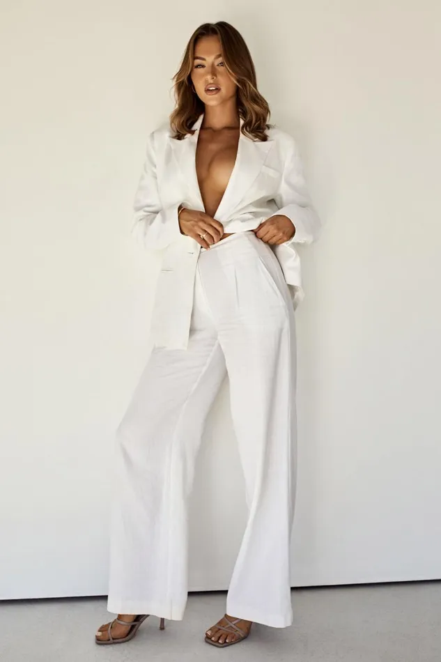 Women Meshki Bottoms Adina Linen Pant 8211 White
