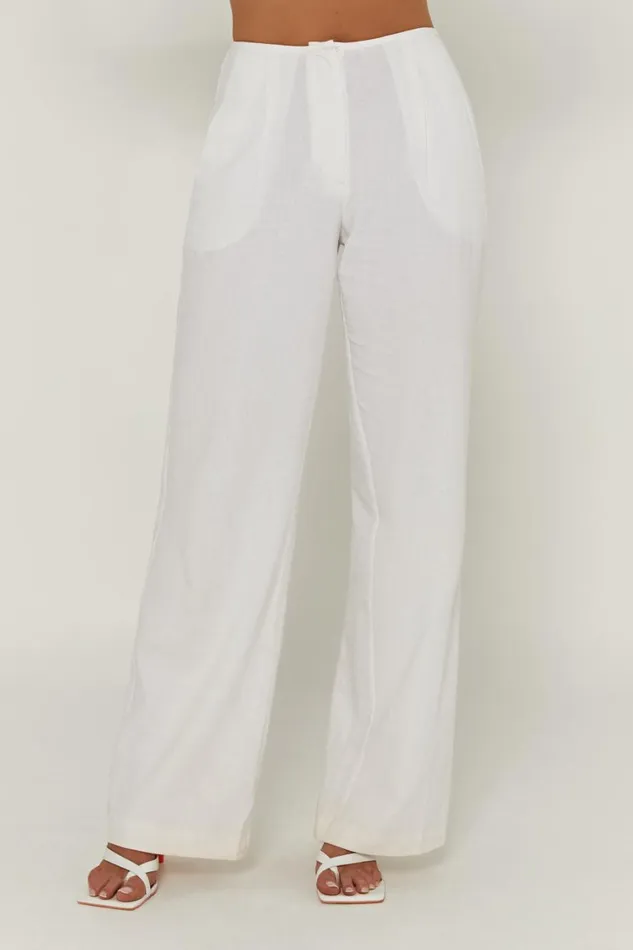 Women Meshki Bottoms Adina Linen Pant 8211 White