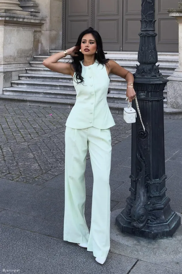 Women Meshki Bottoms Adrina Straight Leg Linen Pant 8211 Mint