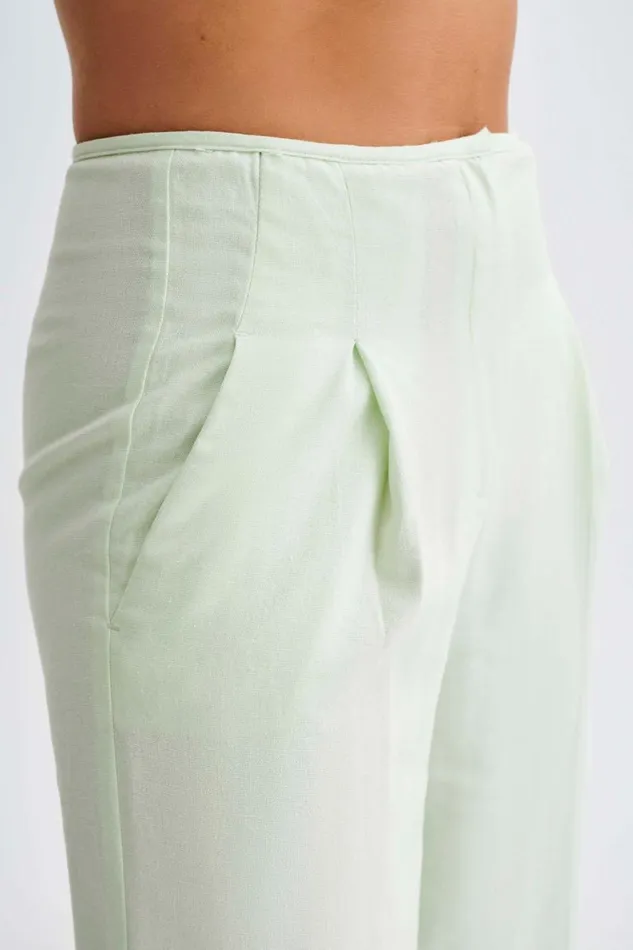 Women Meshki Bottoms Adrina Straight Leg Linen Pant 8211 Mint