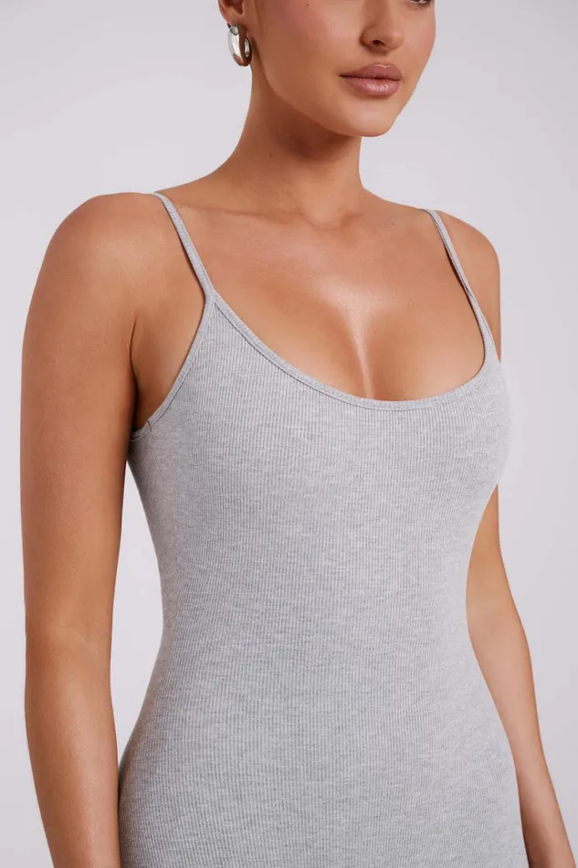 Women Meshki Bottoms Alexis Ribbed Cami Playsuit 8211 Grey Marle