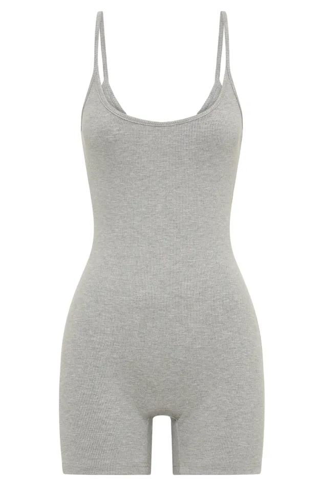 Women Meshki Bottoms Alexis Ribbed Cami Playsuit 8211 Grey Marle