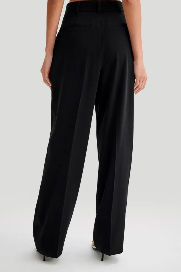 Women Meshki Bottoms Amelie Suiting Straight Leg Pants 8211 Black