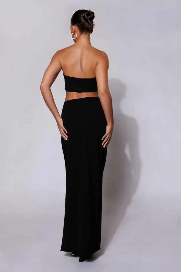 Women Meshki Bottoms Anastasia Diamante Rope Maxi Skirt With Split 8211 Black Women Meshki Bottoms Anastasia Diamante Rope Maxi Skirt With Split 8211 Black