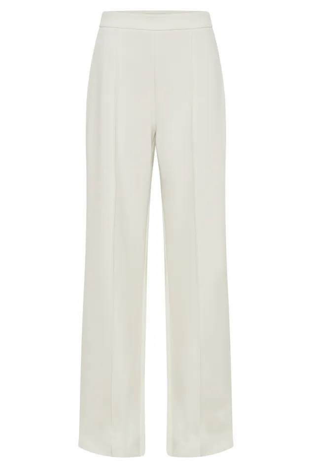 Women Meshki Bottoms Antonia Pleated Wide Leg Pants 8211 Ivory