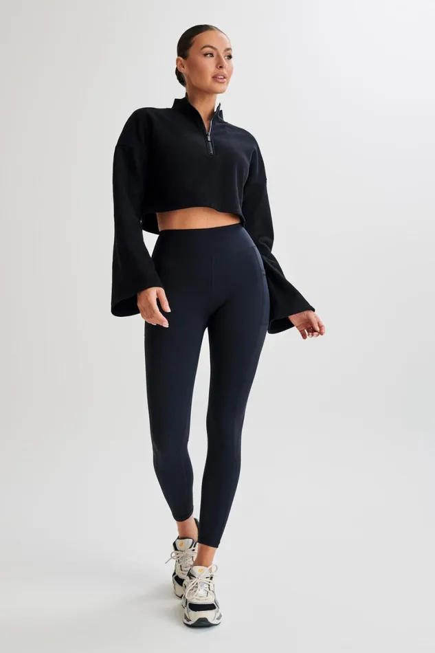 Women Meshki Bottoms Briar V Back Leggings With Pockets 8211 Black