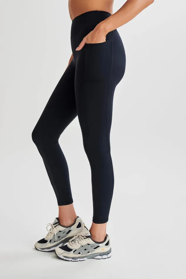 Women Meshki Bottoms Briar V Back Leggings With Pockets 8211 Black