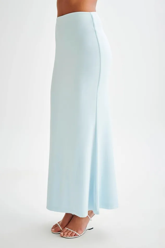 Women Meshki Bottoms Bruna Slinky Fishtail Maxi Skirt 8211 Sky Blue