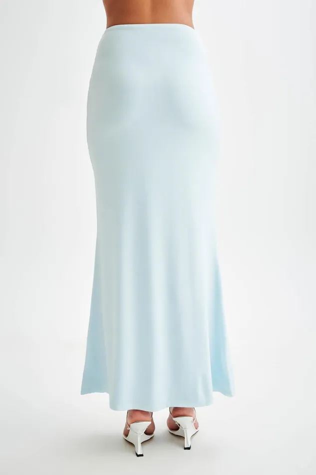 Women Meshki Bottoms Bruna Slinky Fishtail Maxi Skirt 8211 Sky Blue