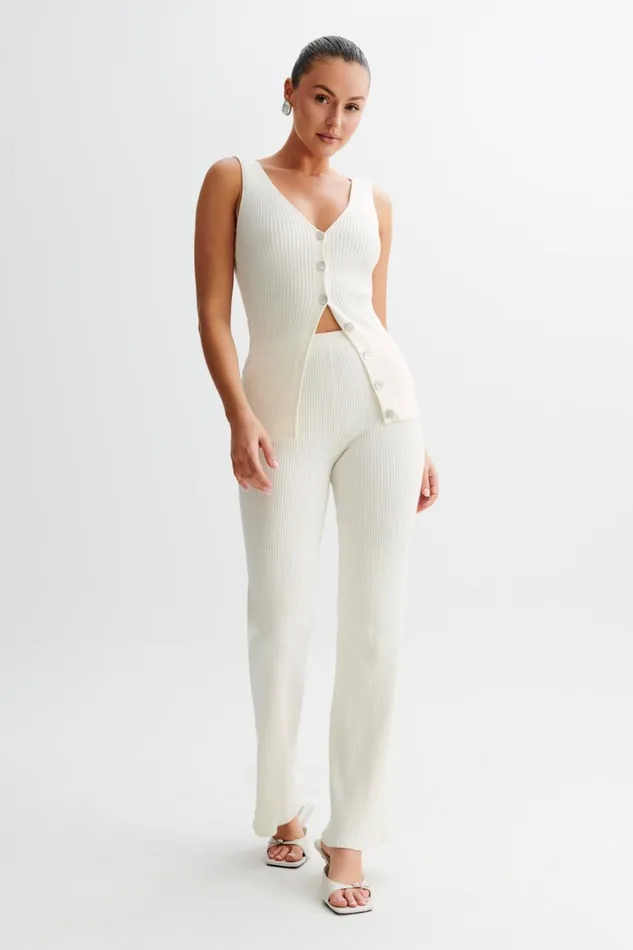 Women Meshki Bottoms Calypso Knit Trousers 8211 Ivory