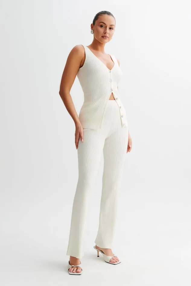 Women Meshki Bottoms Calypso Knit Trousers 8211 Ivory