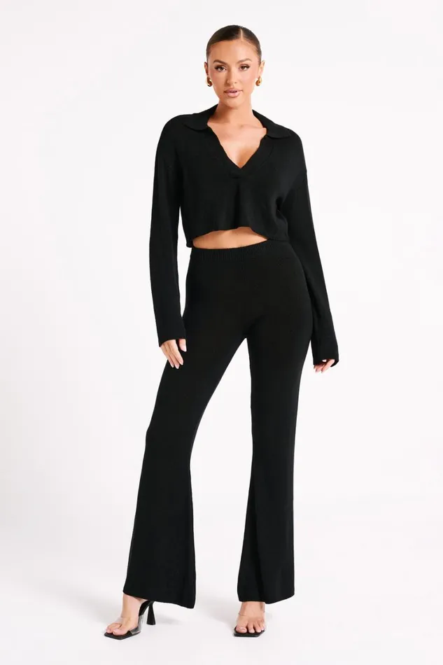 Women Meshki Bottoms Carlota Knit Pants 8211 Black