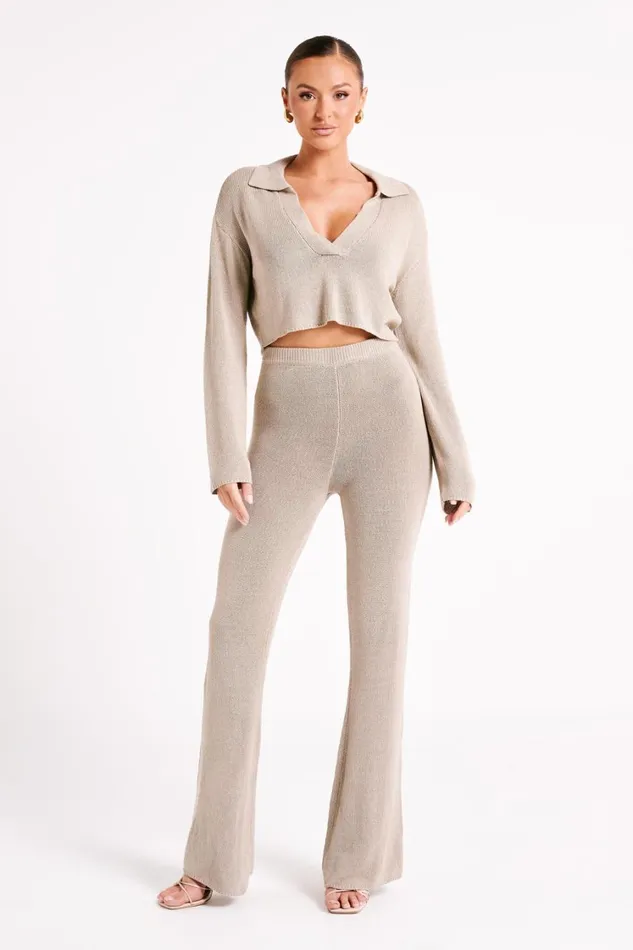 Women Meshki Bottoms Carlota Knit Pants 8211 Taupe