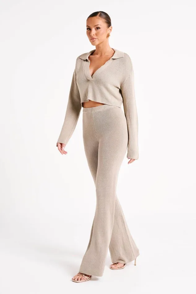 Women Meshki Bottoms Carlota Knit Pants 8211 Taupe