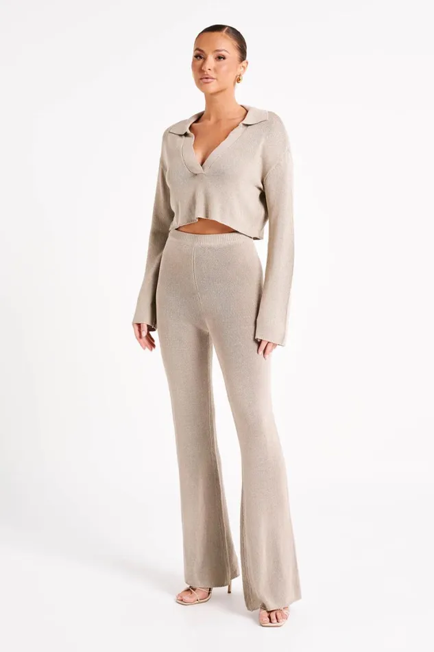 Women Meshki Bottoms Carlota Knit Pants 8211 Taupe