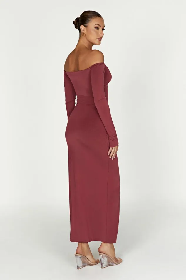 Women Meshki Bottoms Ceri Maxi Twist Skirt 8211 Wine