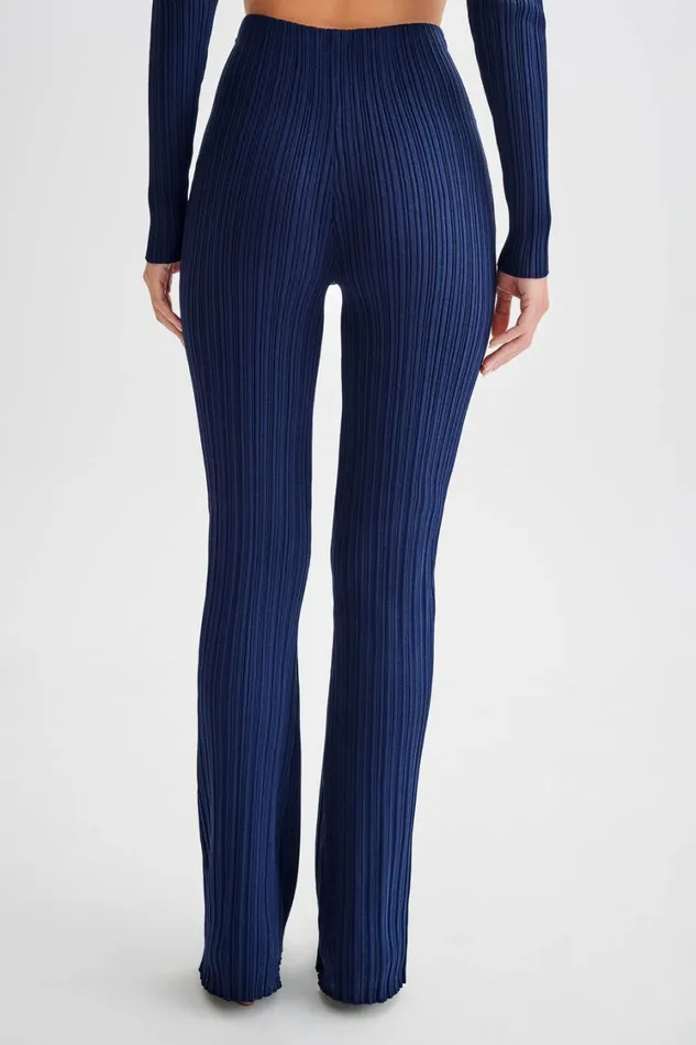 Women Meshki Bottoms Chiara Straight Leg Rib Knit Pant 8211 Navy