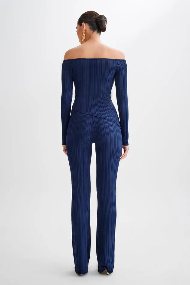Women Meshki Bottoms Chiara Straight Leg Rib Knit Pant 8211 Navy