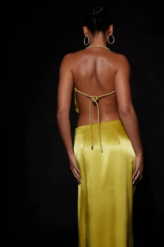 Women Meshki Bottoms Christie Diamante Rope Maxi Skirt 8211 Chartreuse Women Meshki Bottoms Christie Diamante Rope Maxi Skirt 8211 Chartreuse