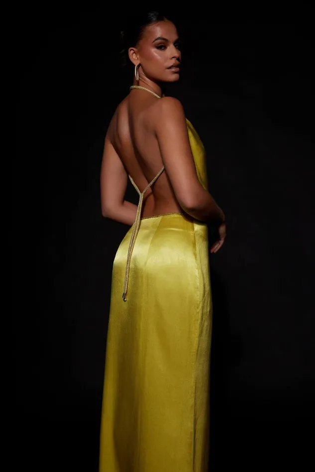 Women Meshki Bottoms Christie Diamante Rope Maxi Skirt 8211 Chartreuse Women Meshki Bottoms Christie Diamante Rope Maxi Skirt 8211 Chartreuse