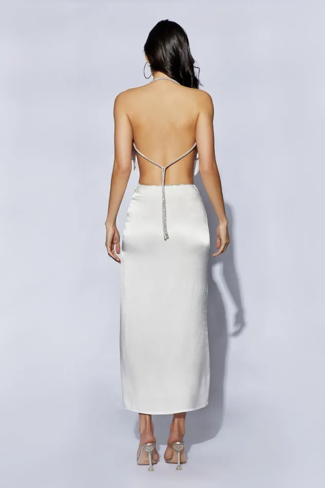 Women Meshki Bottoms Christie Diamante Rope Maxi Skirt 8211 White Women Meshki Bottoms Christie Diamante Rope Maxi Skirt 8211 White