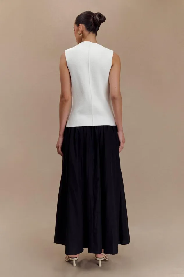 Women Meshki Bottoms Clarence Linen ALine Maxi Skirt 8211 Black