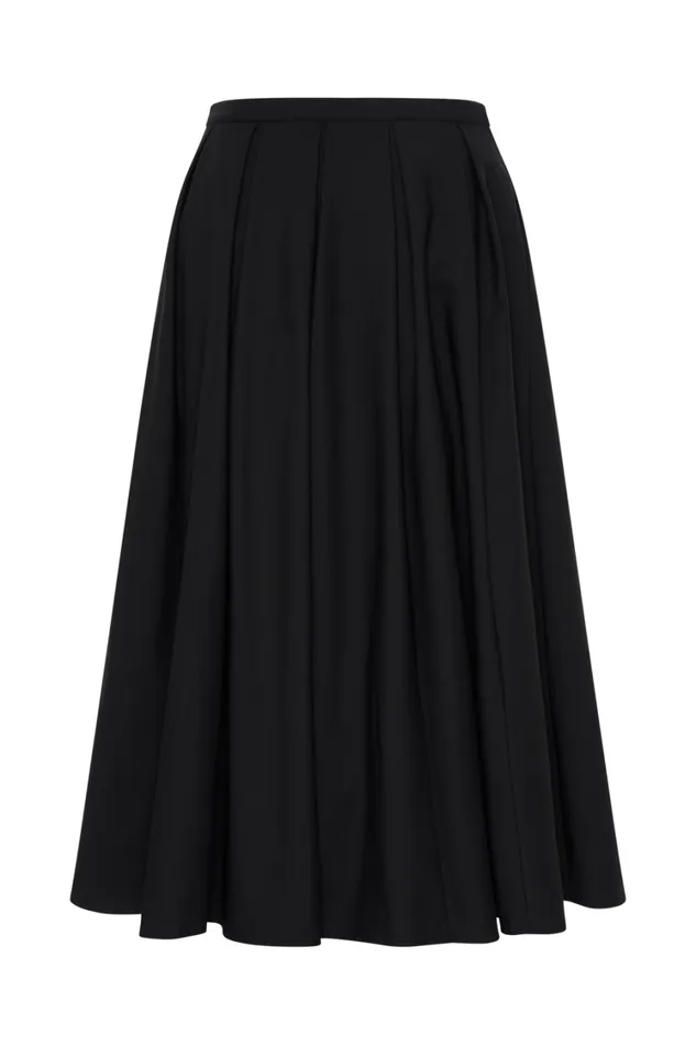 Women Meshki Bottoms Clarence Linen ALine Maxi Skirt 8211 Black