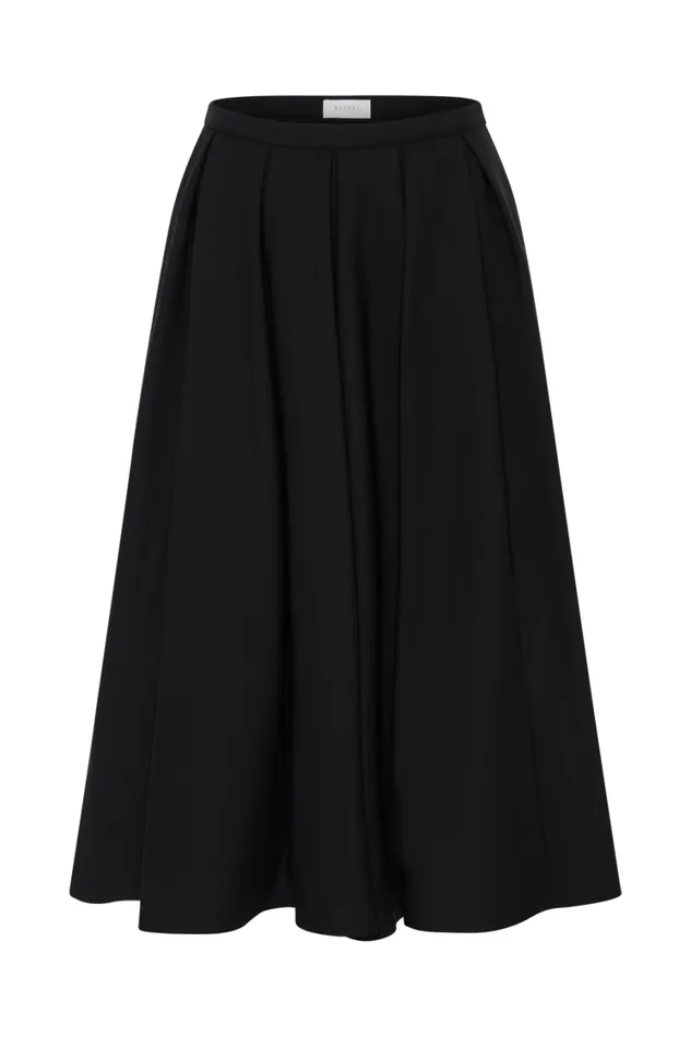 Women Meshki Bottoms Clarence Linen ALine Maxi Skirt 8211 Black