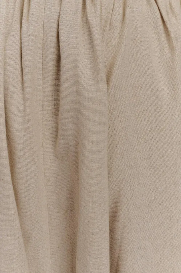 Women Meshki Bottoms Clarence Linen ALine Maxi Skirt 8211 Natural