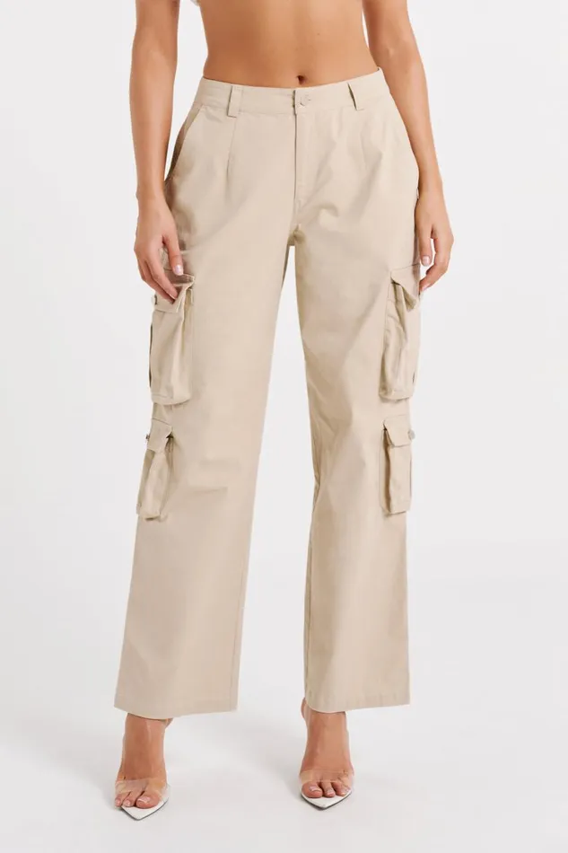 Women Meshki Bottoms Clea Cargo Pant 8211 Stone