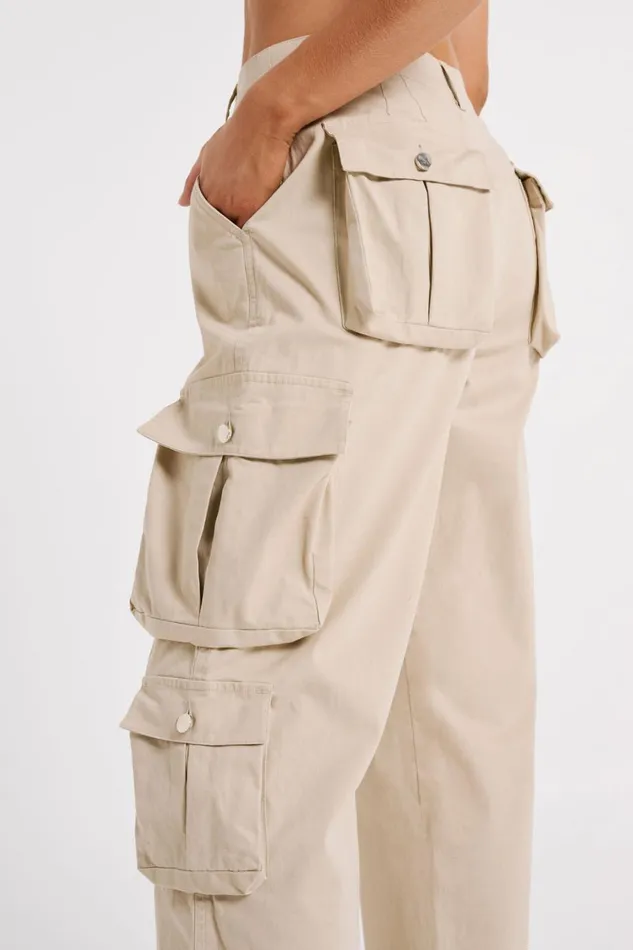Women Meshki Bottoms Clea Cargo Pant 8211 Stone
