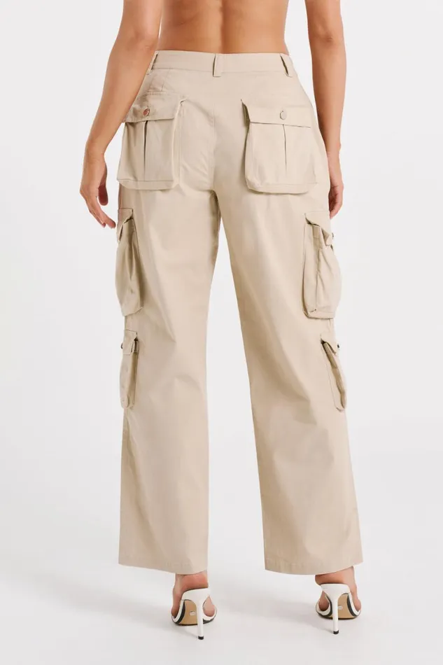 Women Meshki Bottoms Clea Cargo Pant 8211 Stone