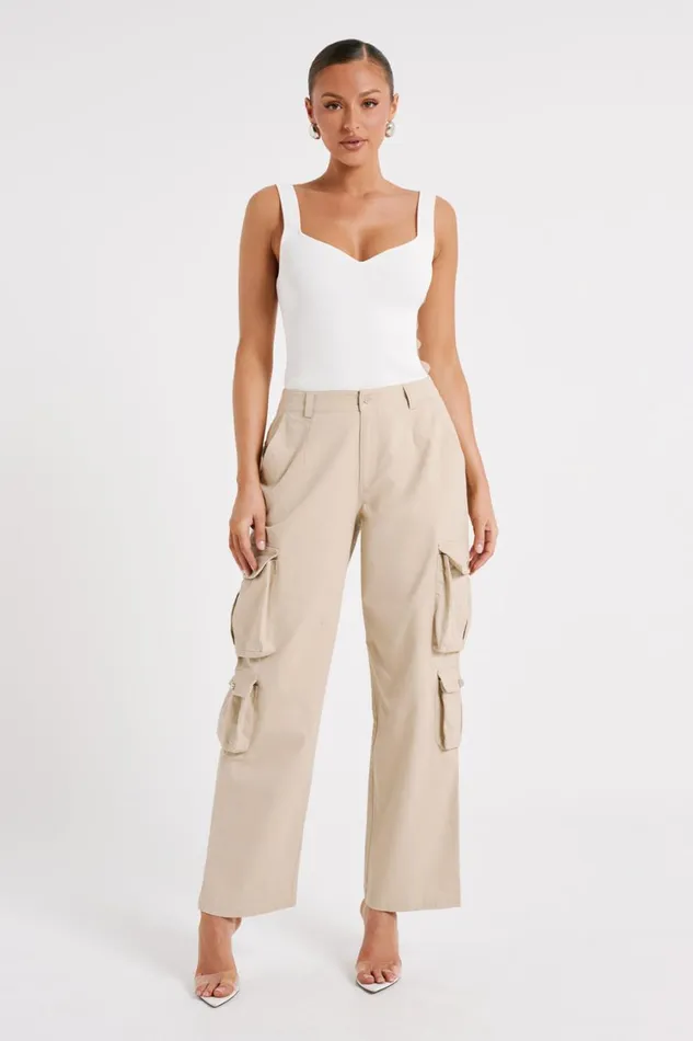 Women Meshki Bottoms Clea Cargo Pant 8211 Stone