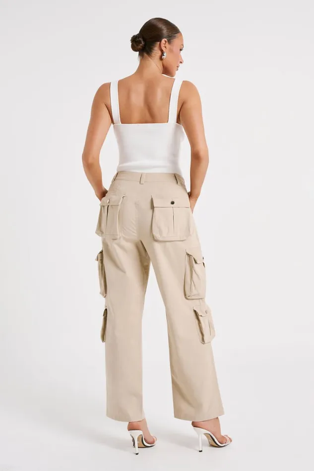 Women Meshki Bottoms Clea Cargo Pant 8211 Stone