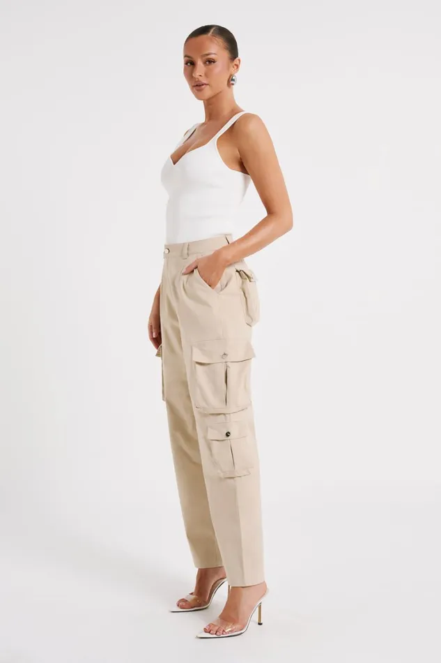 Women Meshki Bottoms Clea Cargo Pant 8211 Stone