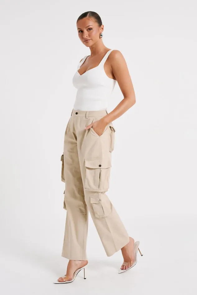 Women Meshki Bottoms Clea Cargo Pant 8211 Stone