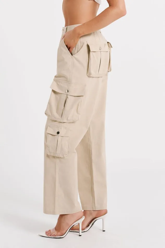 Women Meshki Bottoms Clea Cargo Pant 8211 Stone