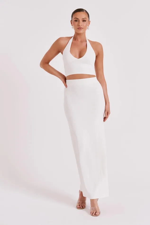 Women Meshki Bottoms Darby Knit Midi Skirt 8211 Ivory