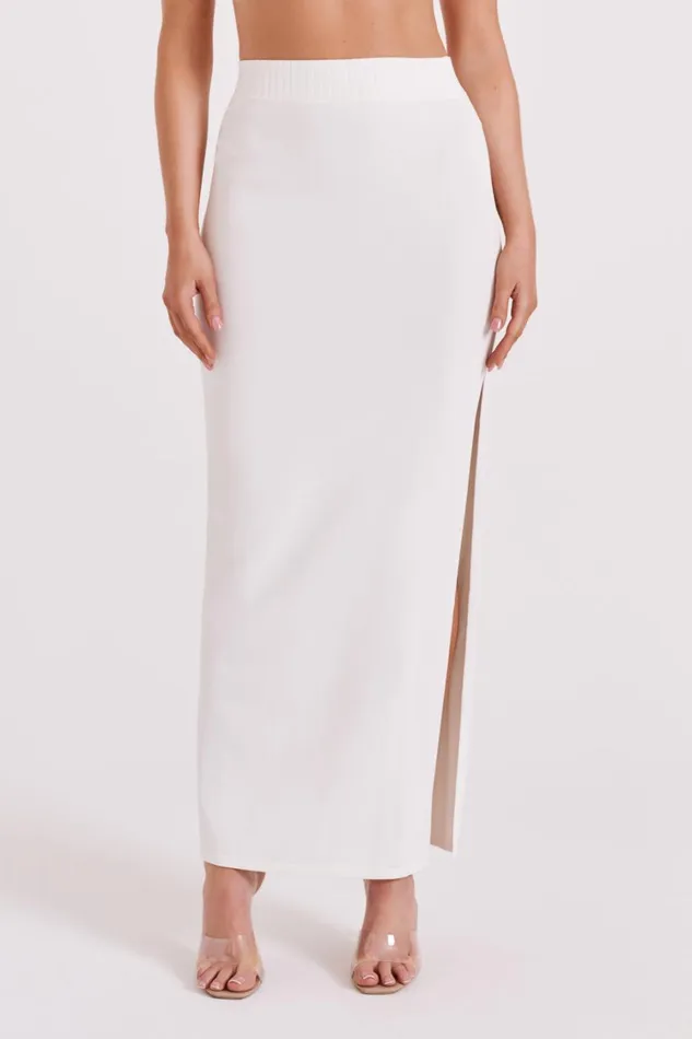 Women Meshki Bottoms Darby Knit Midi Skirt 8211 Ivory Women Meshki Bottoms Darby Knit Midi Skirt 8211 Ivory
